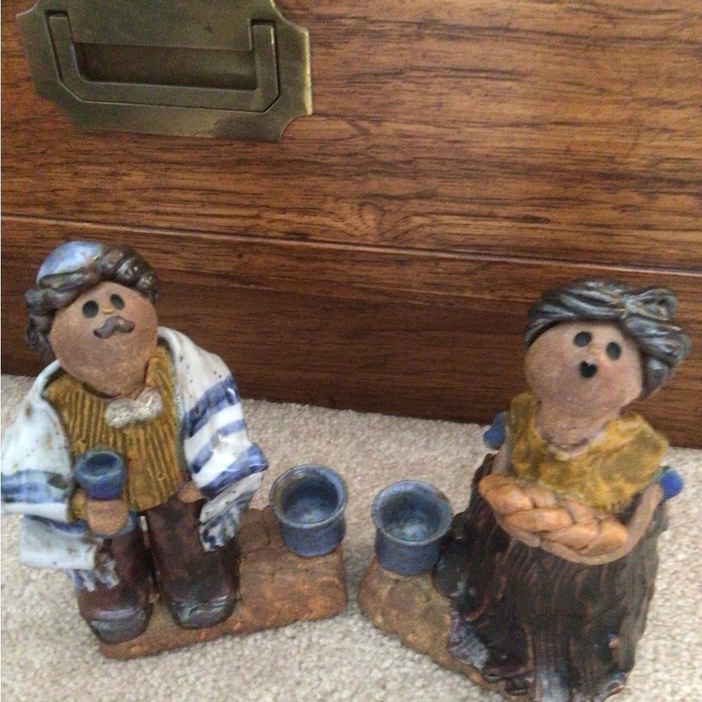 CK CAROL KAMINSKI HANDCRAFTED ARTIST- SHABBAT CANDLE HOLDER- VTG- NEVER USED